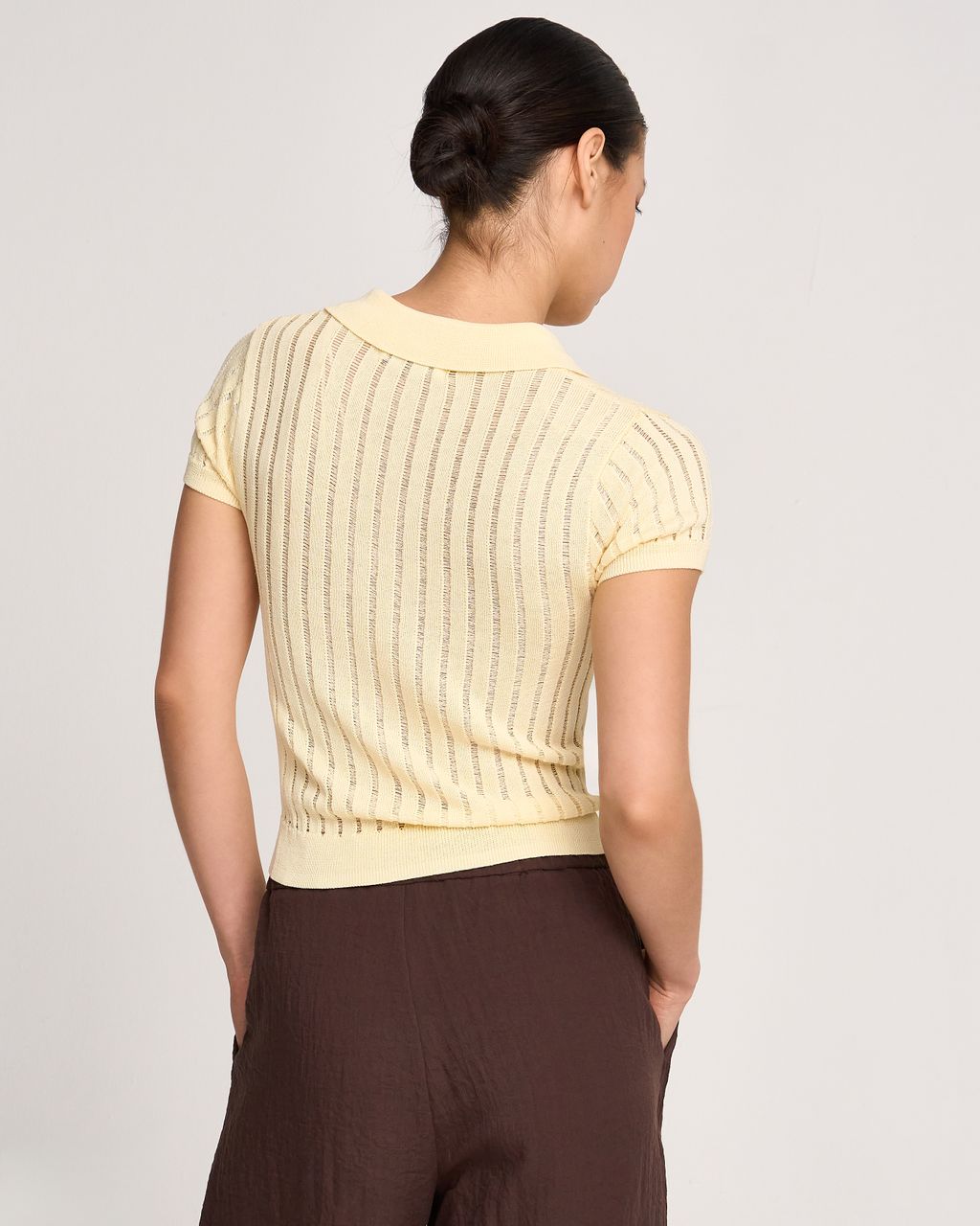 OPEN-KNIT SHORT-SLEEVE POLO