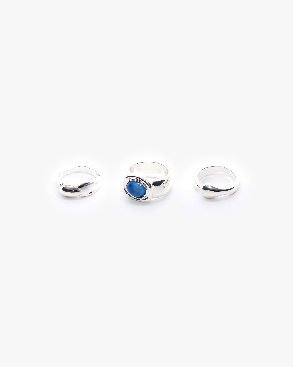 SET OF 3 SILVER-TONE RINGS