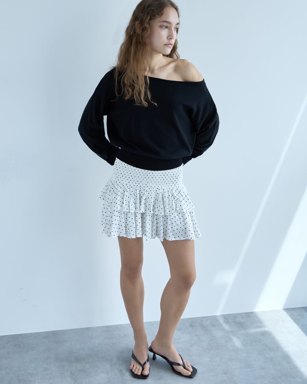 BOAT-NECK KNIT SWEATER