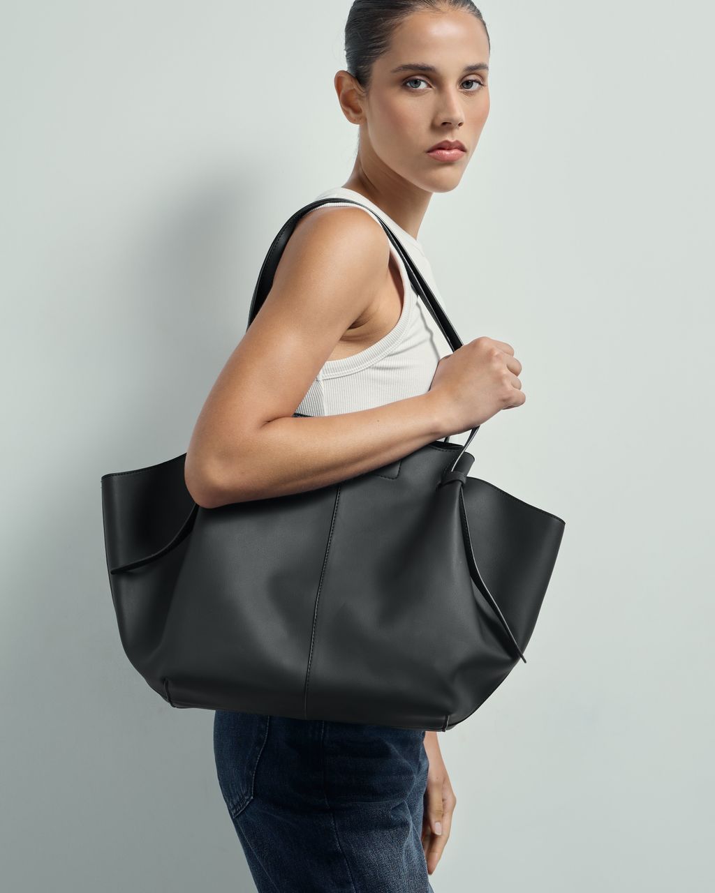 SUEDE EFFECT SHOPPER BAG