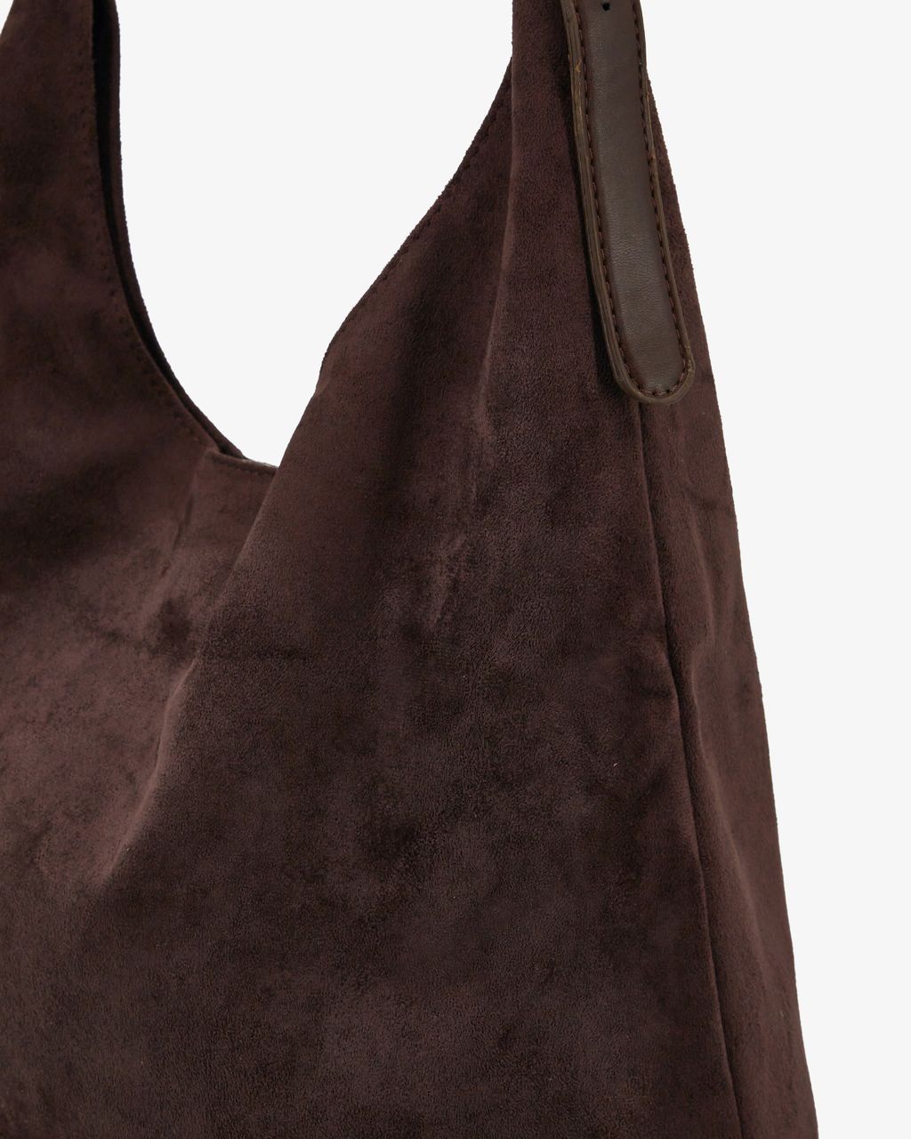 SLOUCHY SUEDE-EFFECT SHOULDER BAG