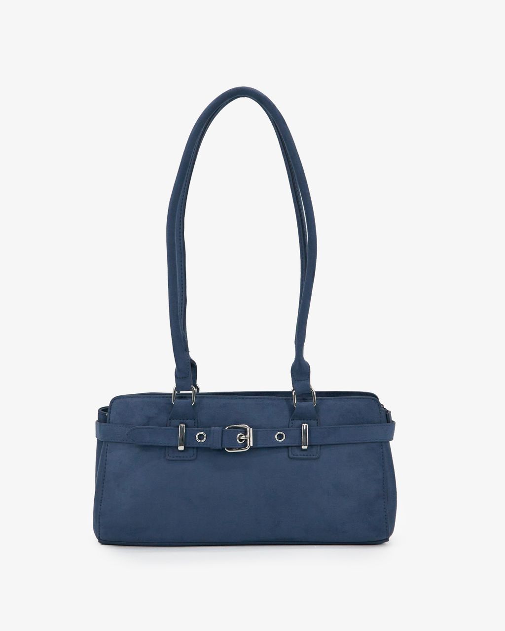 DOUBLE STRAP SUEDE EFFECT HANDBAG