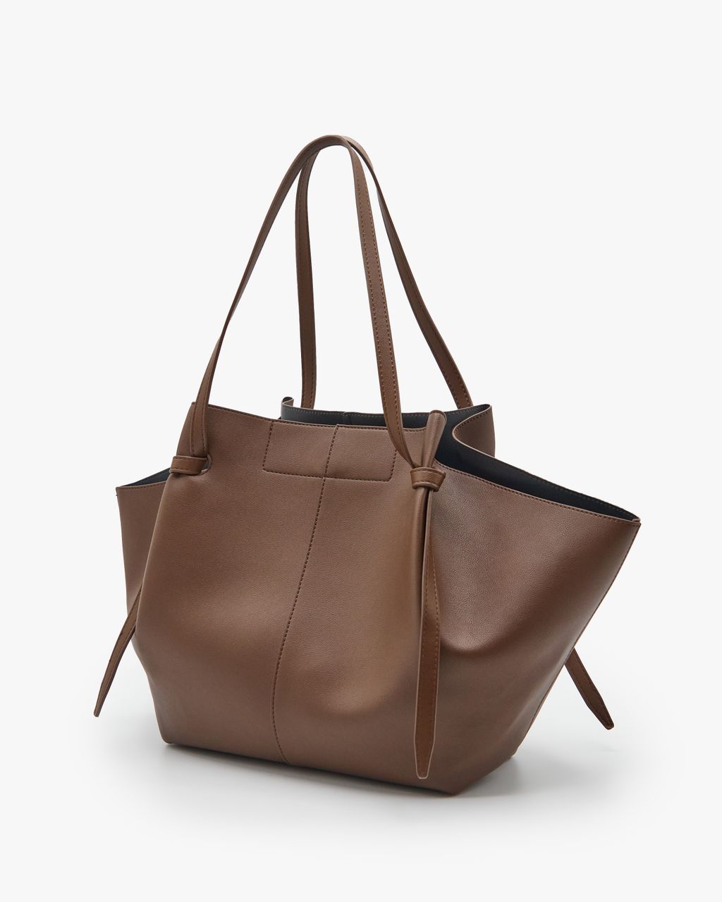 LEATHER-EFFECT VOLUMINOUS TOTE BAG