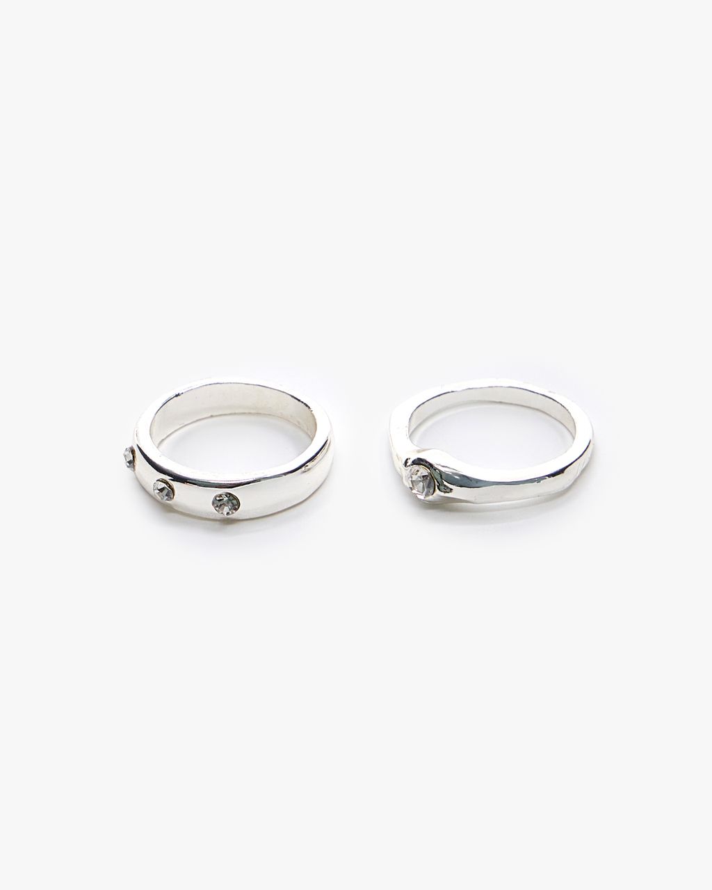 SET OF 2 SILVER-TONE RINGS