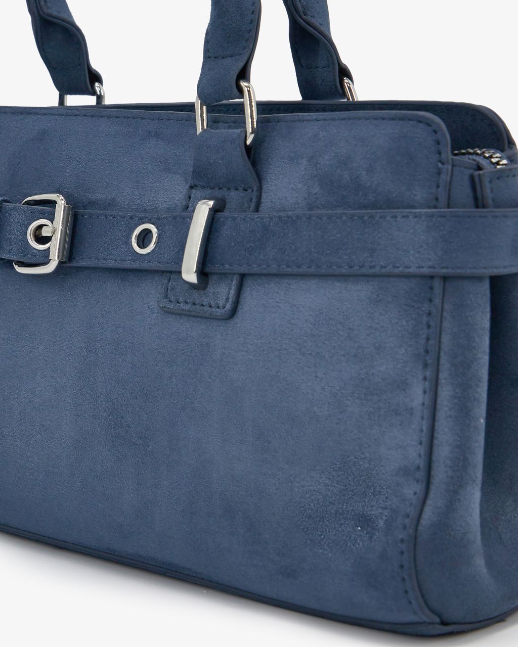 DOUBLE STRAP SUEDE EFFECT HANDBAG