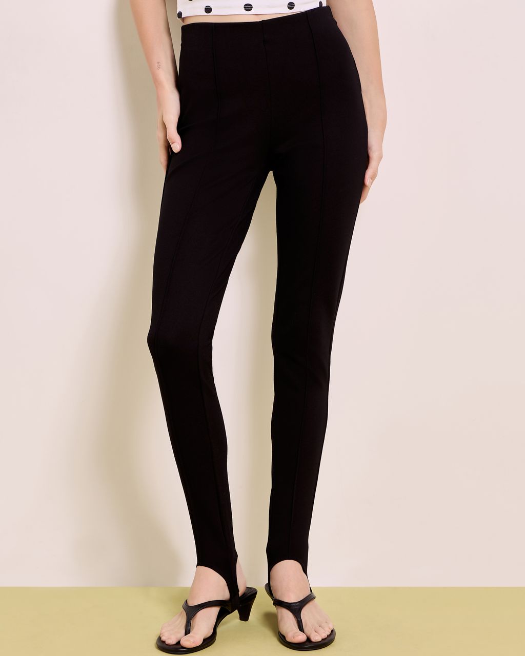 VISCOSE-BLEND LEGGINGS WITH STRAP