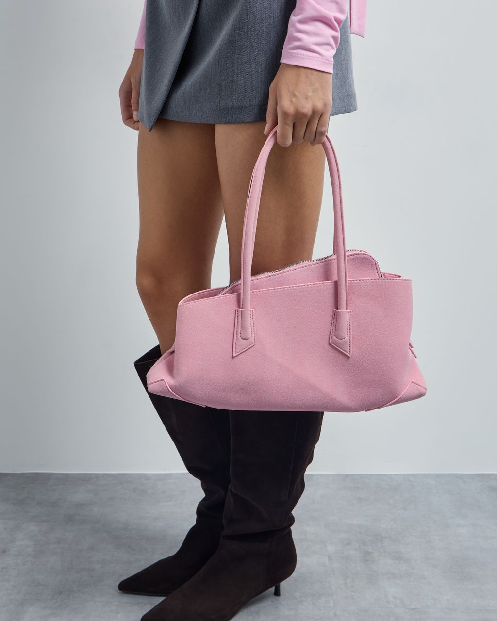 ASYMMETRIC SUEDE EFFECT BAG
