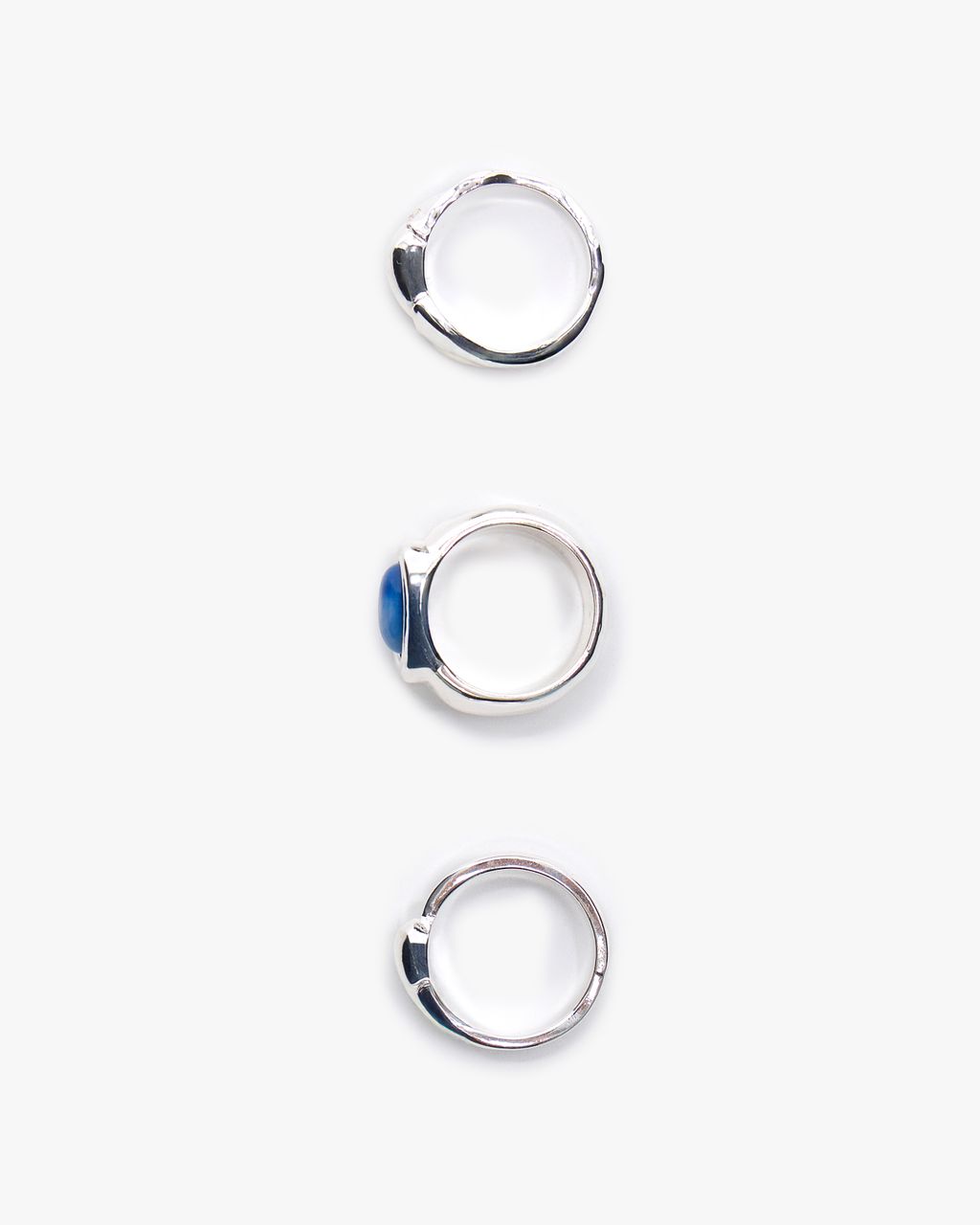 SET OF 3 SILVER-TONE RINGS