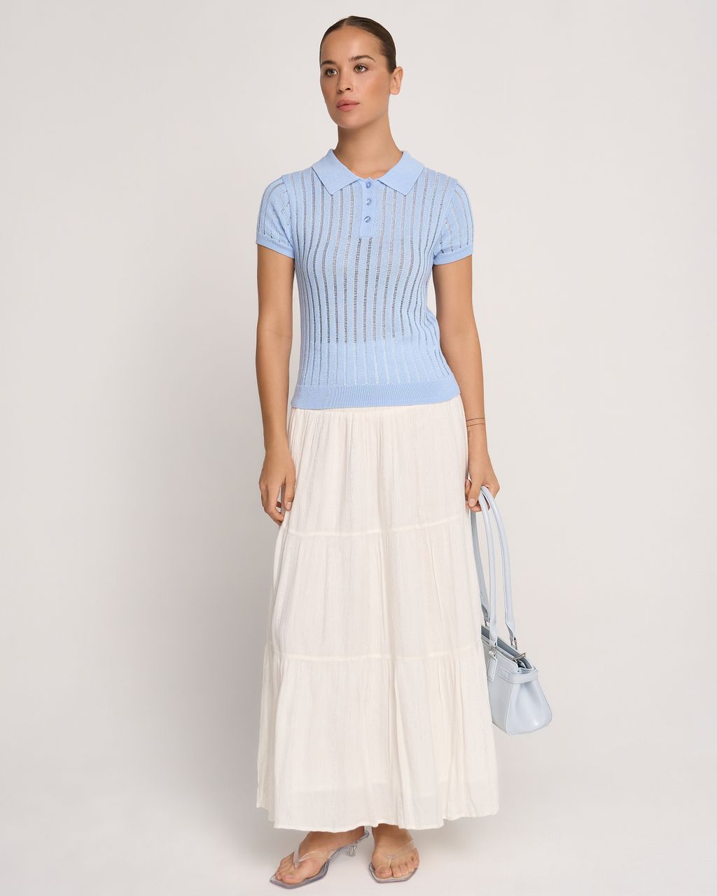 OPEN-KNIT SHORT-SLEEVE POLO