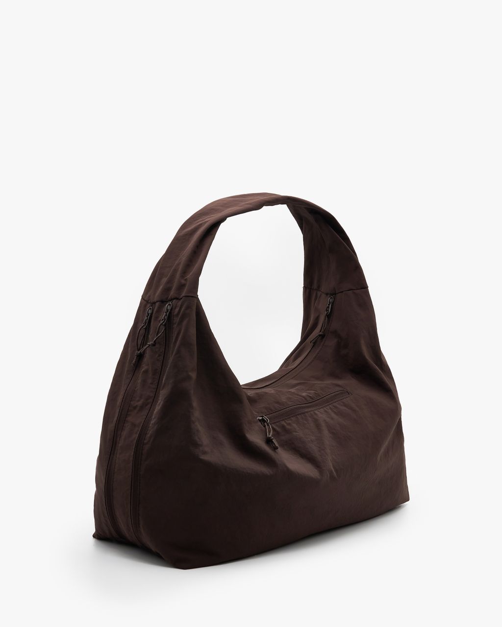 NYLON ZIP-POCKET HOBO BAG