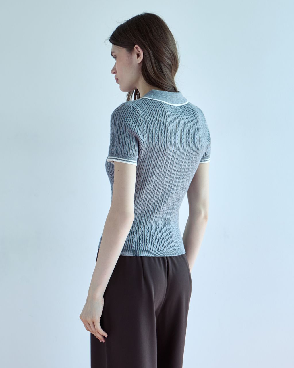 KNIT POLO WITH CONTRAST STITCHING