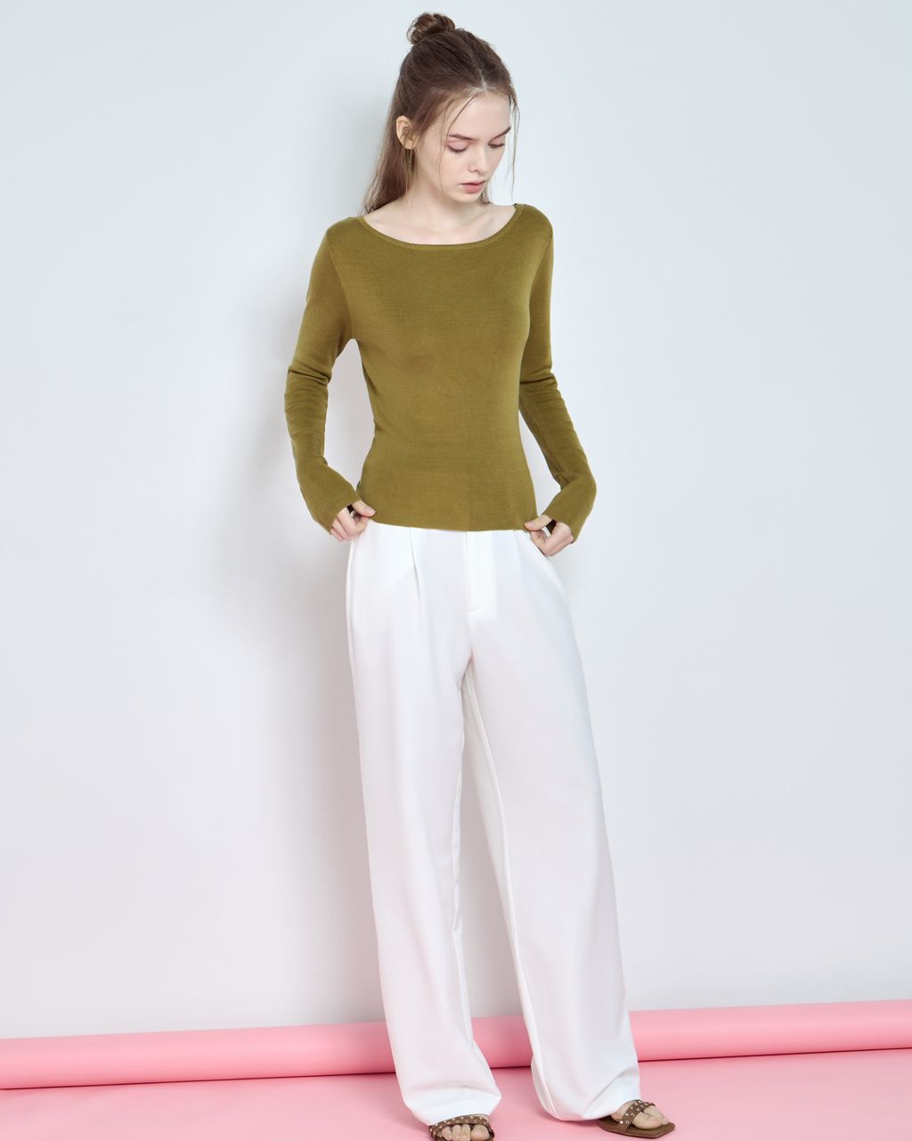 KNIT LONG-SLEEVE WITH BACK TIE