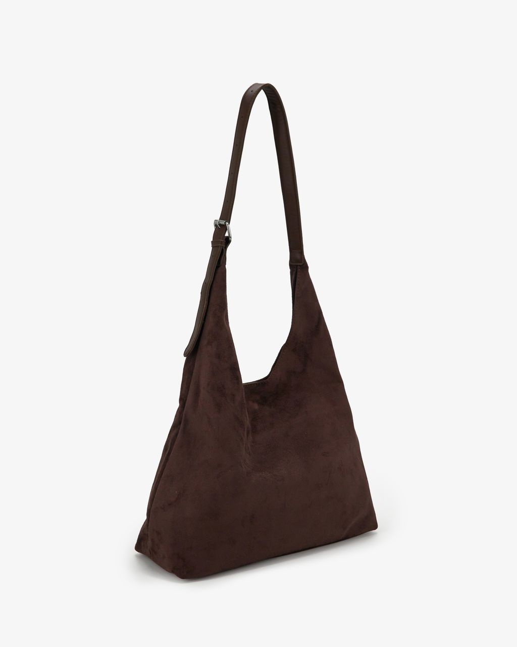 SLOUCHY SUEDE-EFFECT SHOULDER BAG