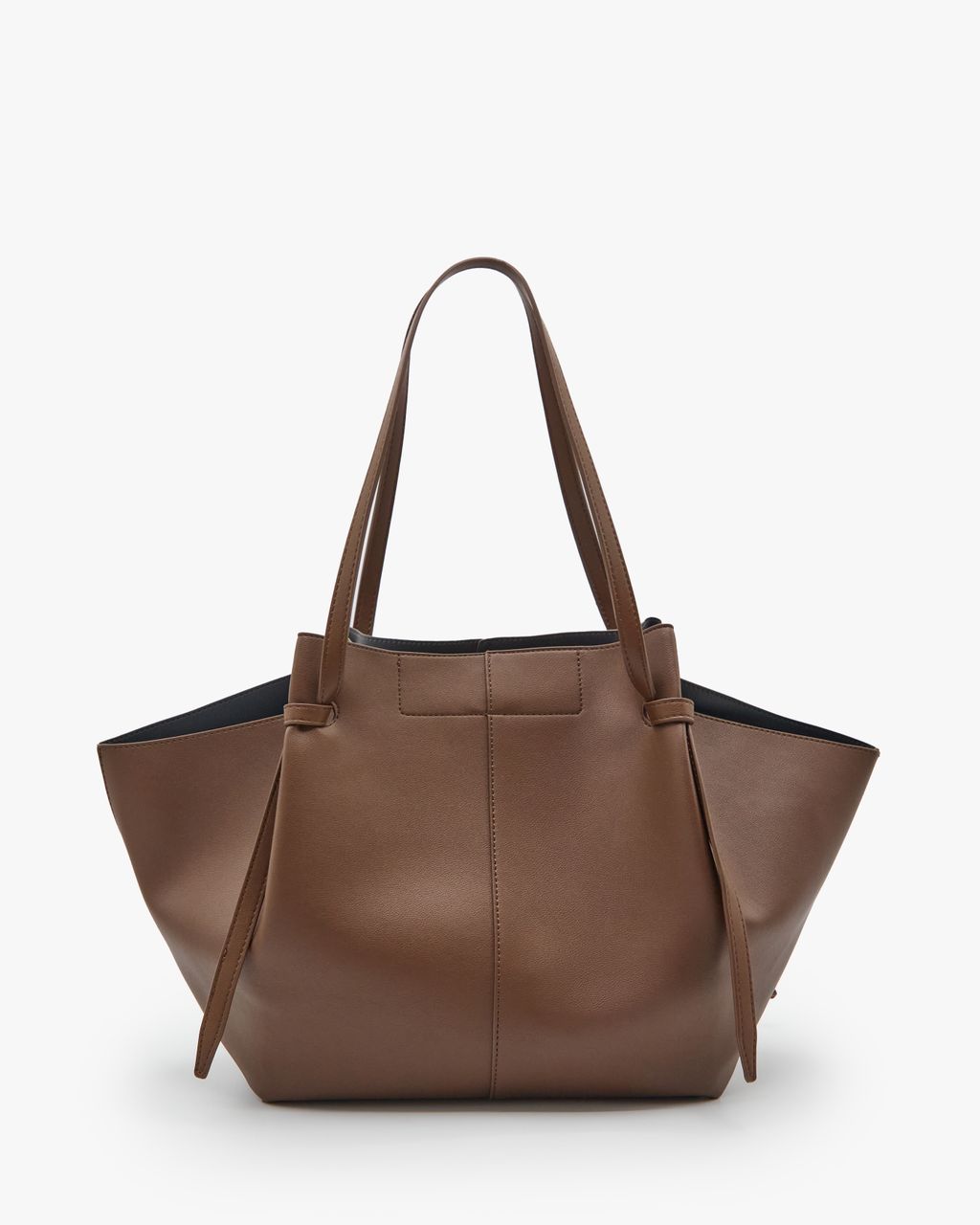 LEATHER-EFFECT VOLUMINOUS TOTE BAG
