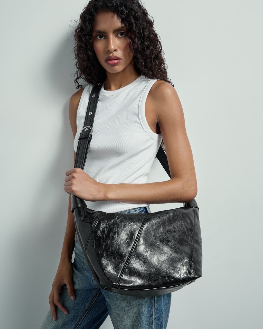 LEATHER-EFFECT CROSSBODY BAG