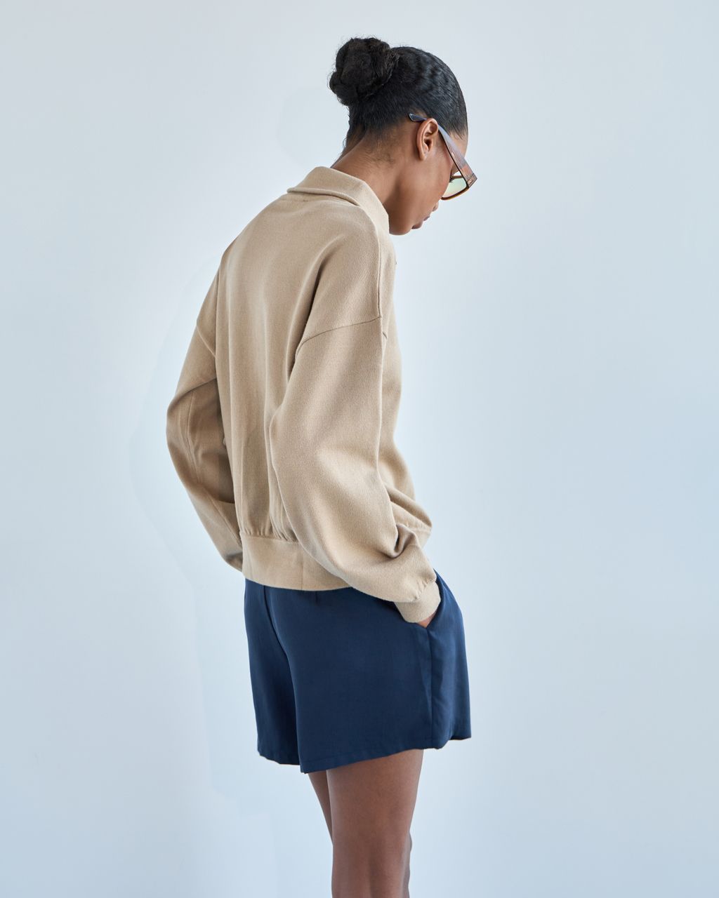 BASIC SOFT HALF-ZIP SWEATSHIRT