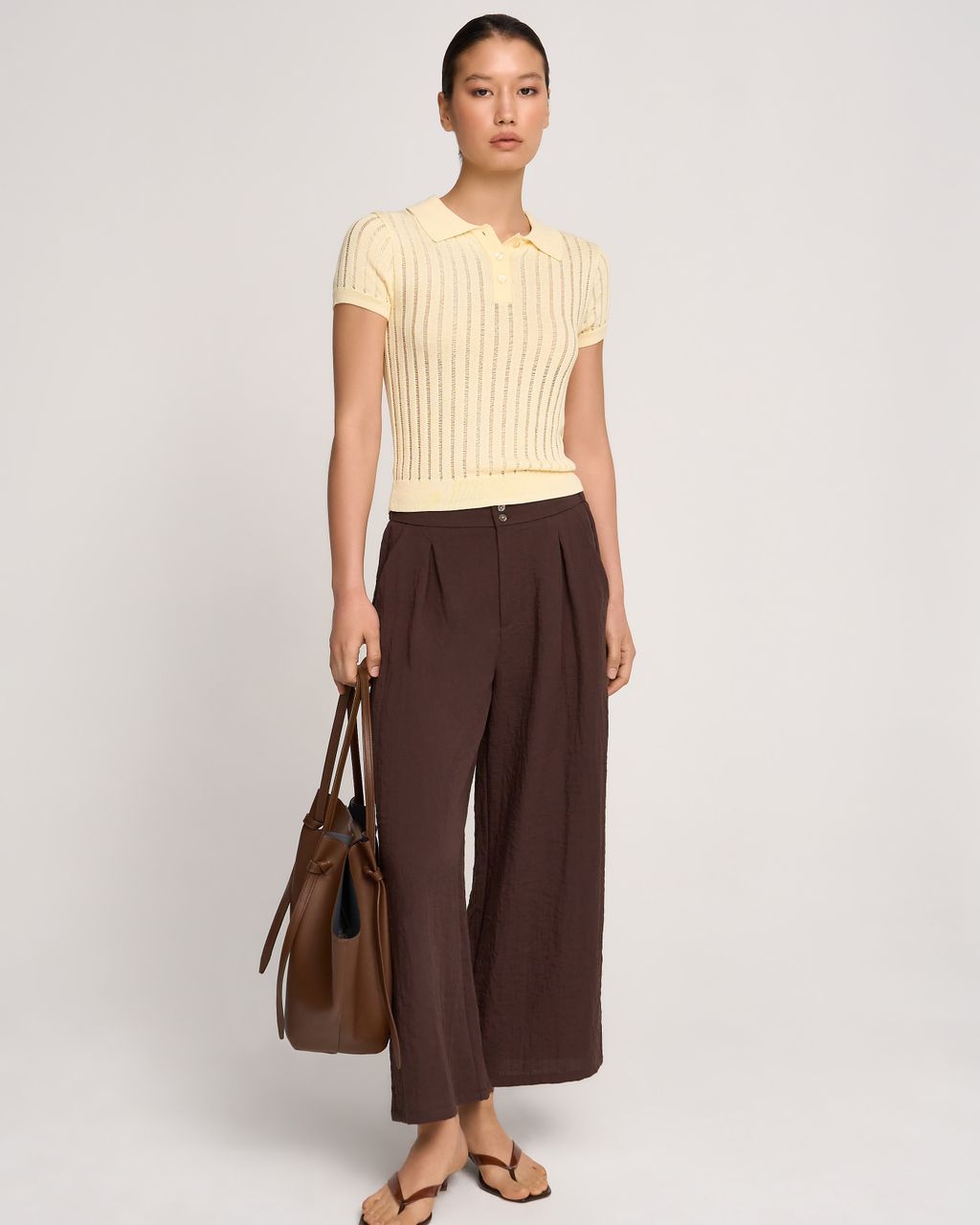 OPEN-KNIT SHORT-SLEEVE POLO