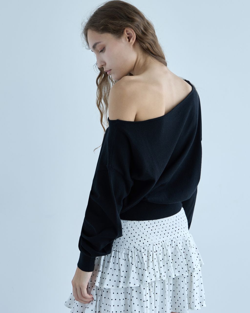 BOAT-NECK KNIT SWEATER