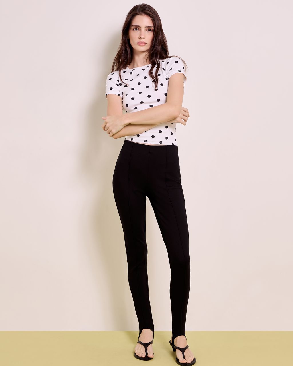 VISCOSE-BLEND LEGGINGS WITH STRAP