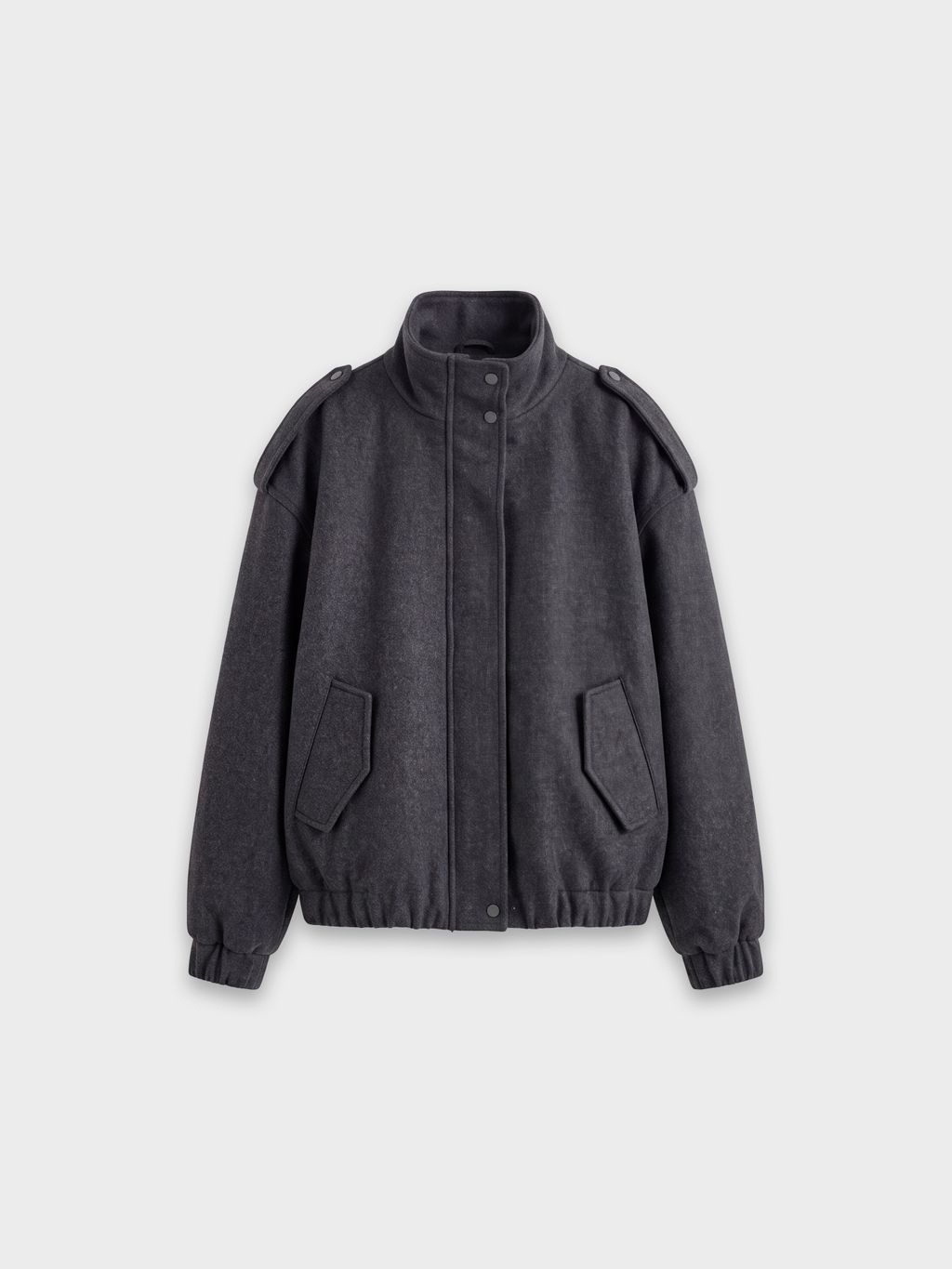 SOFT FELTED BOMBER-JACKET WITH STAND COLLAR