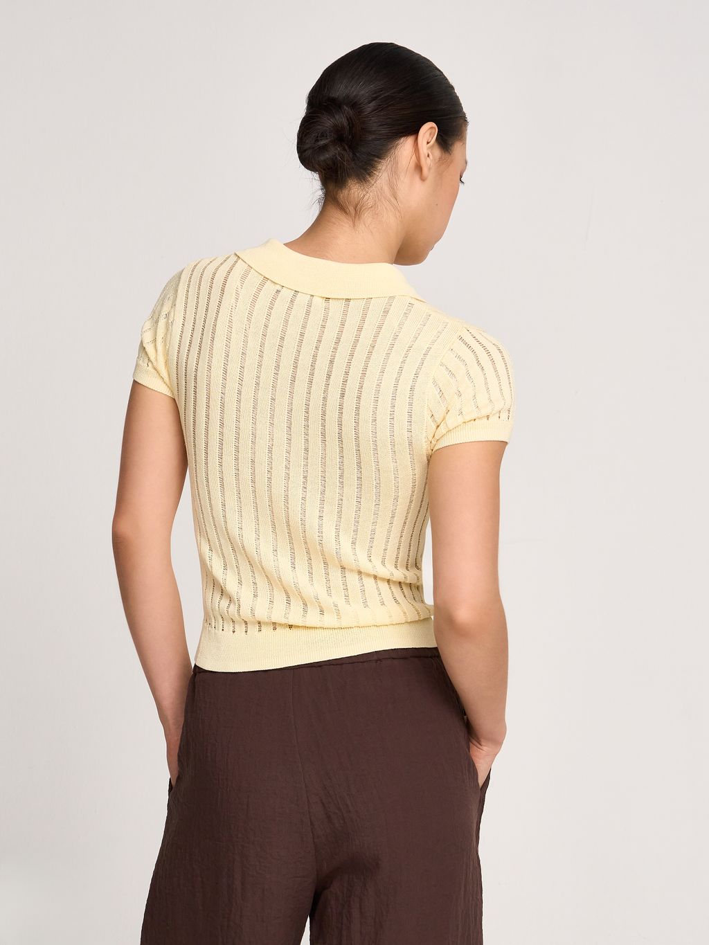 OPEN-KNIT SHORT-SLEEVE POLO