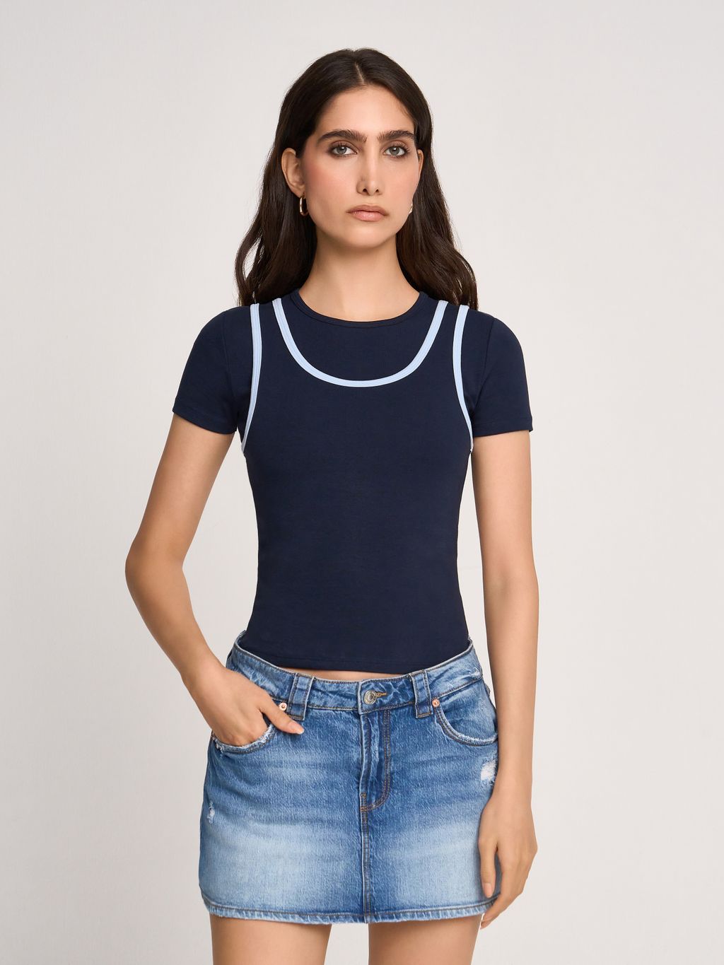 DENIM MINI SKORT