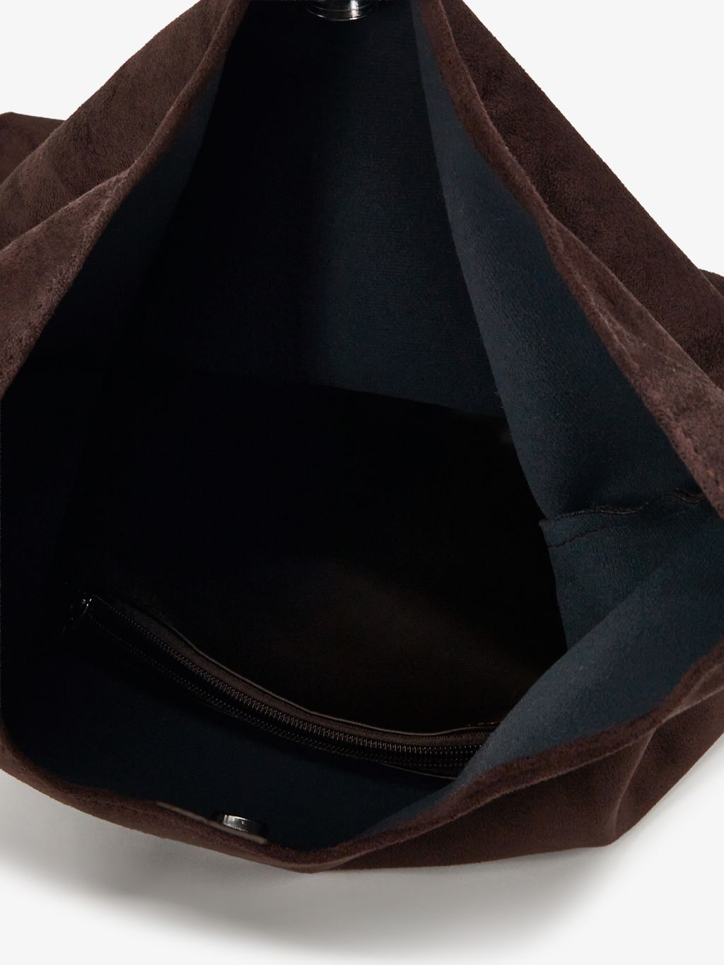 SLOUCHY SUEDE-EFFECT SHOULDER BAG