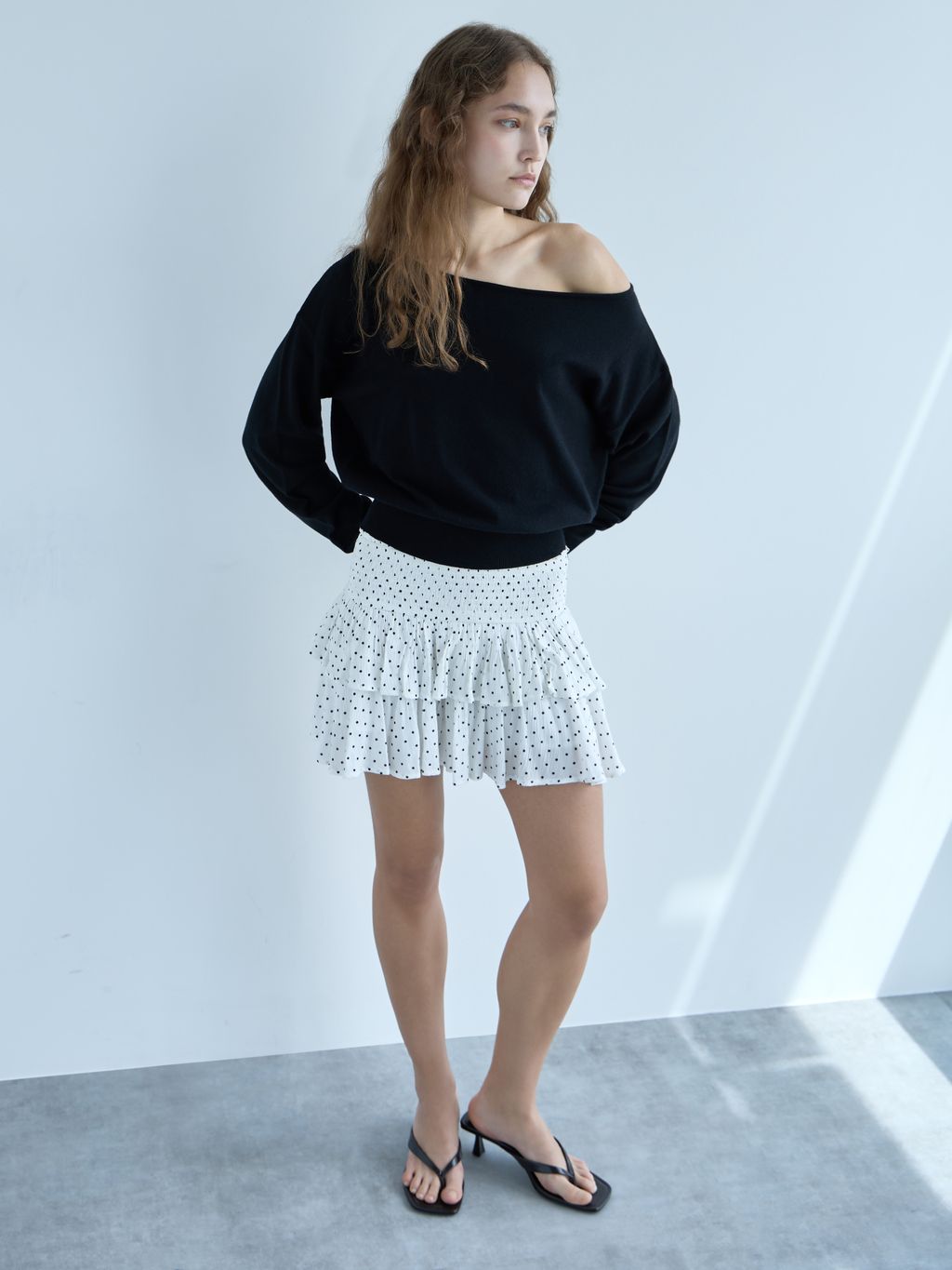 BOAT-NECK KNIT SWEATER