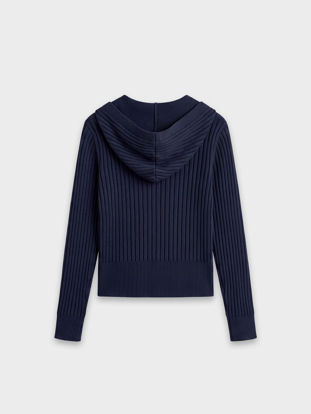 KNIT CARDIGAN WITH HOODIE & ZIPPER