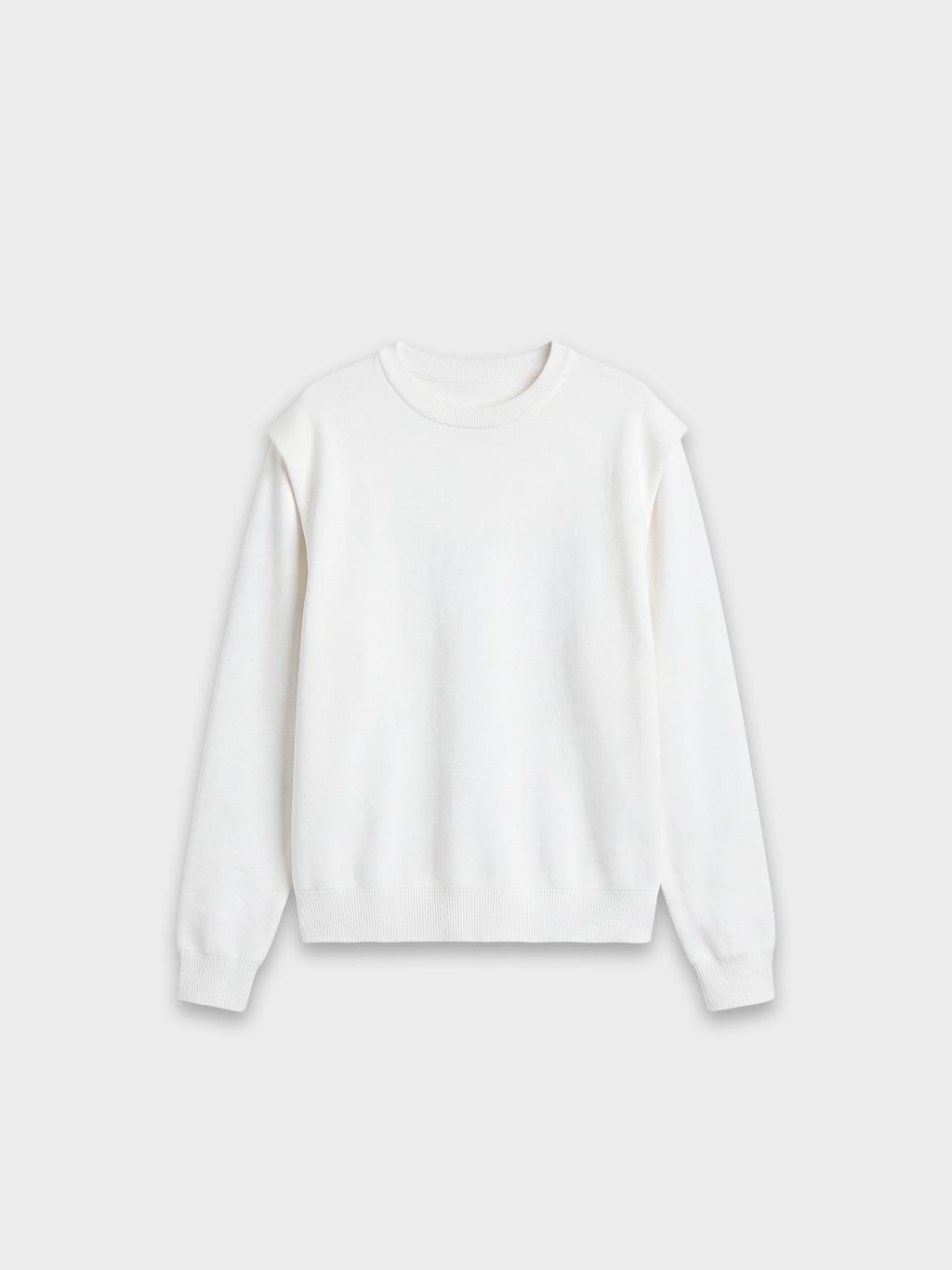 PADDED SHOULDER KNIT SWEATER