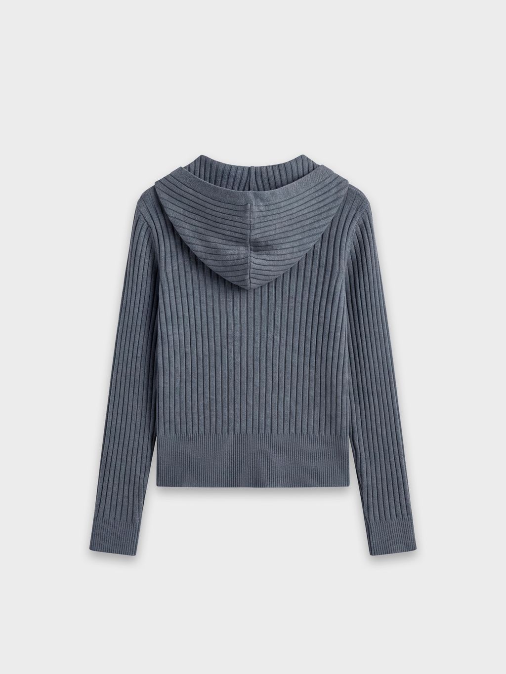 KNIT CARDIGAN WITH HOODIE & ZIPPER