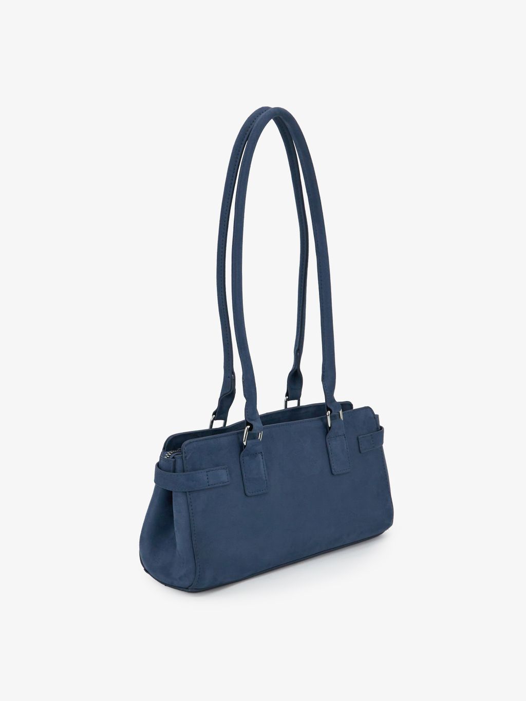DOUBLE STRAP SUEDE EFFECT HANDBAG