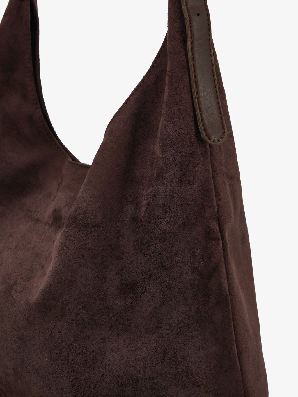 SLOUCHY SUEDE-EFFECT SHOULDER BAG