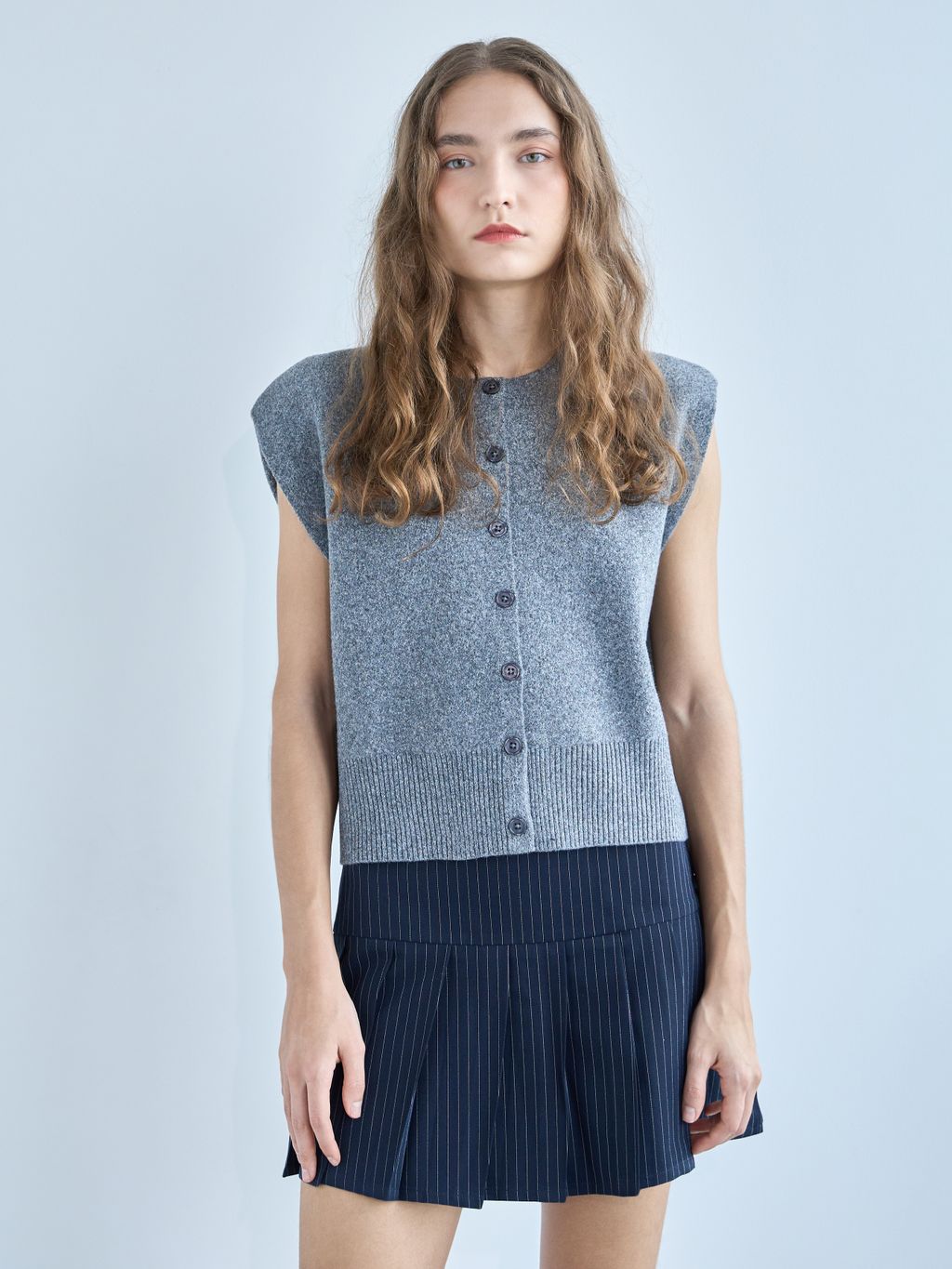 PLEATED STRIPED SKORT