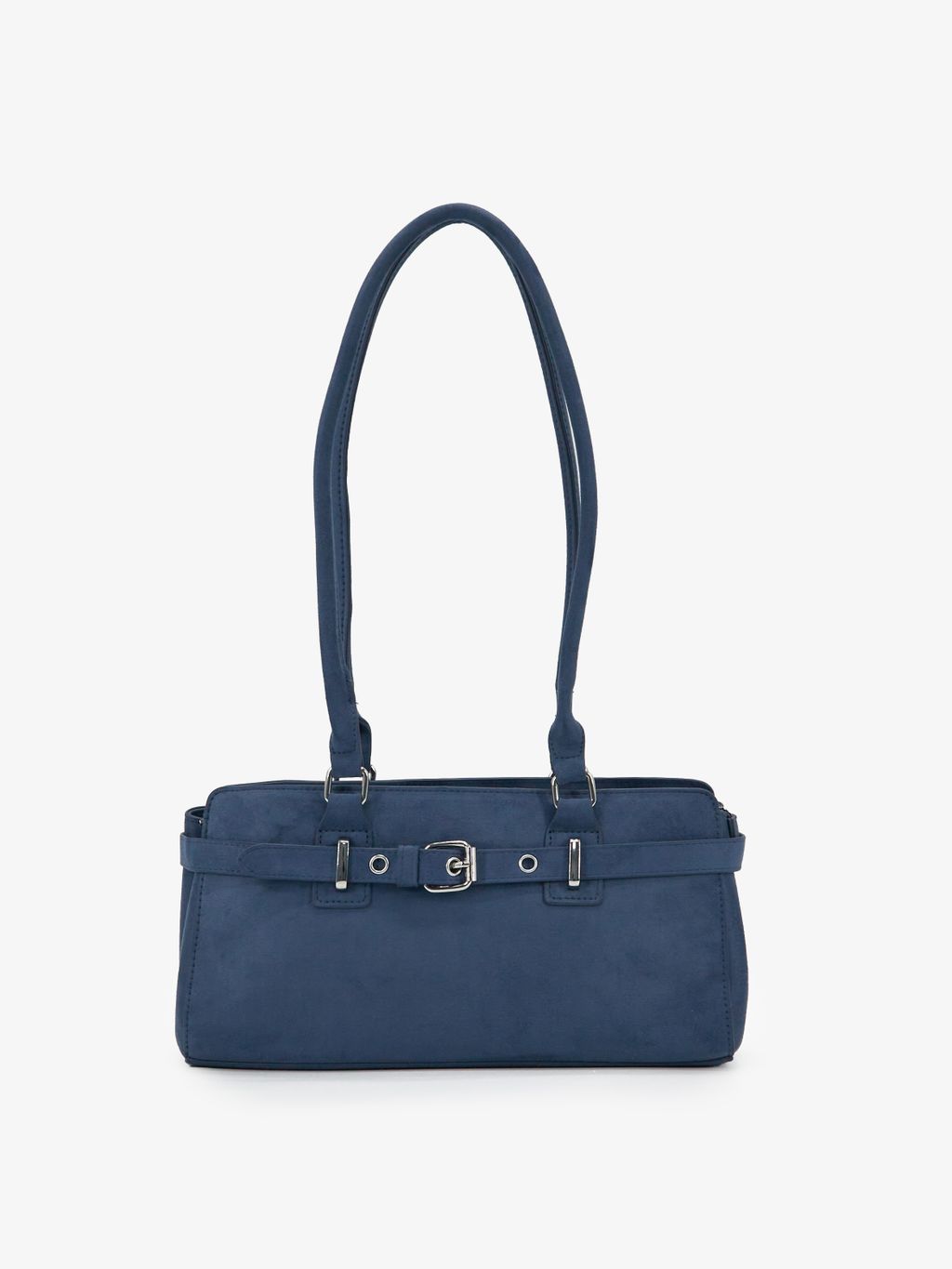 DOUBLE STRAP SUEDE EFFECT HANDBAG