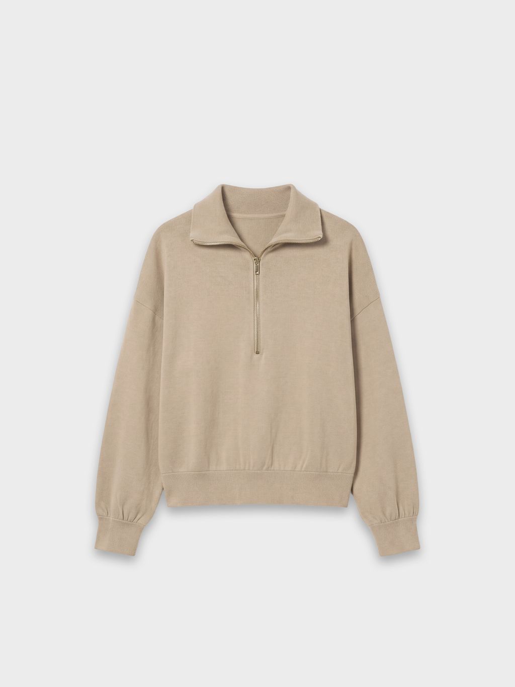 BASIC SOFT HALF-ZIP SWEATSHIRT