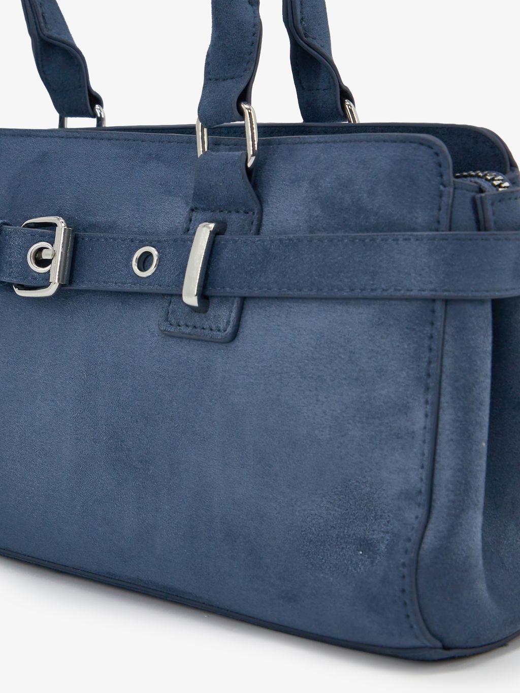 DOUBLE STRAP SUEDE EFFECT HANDBAG
