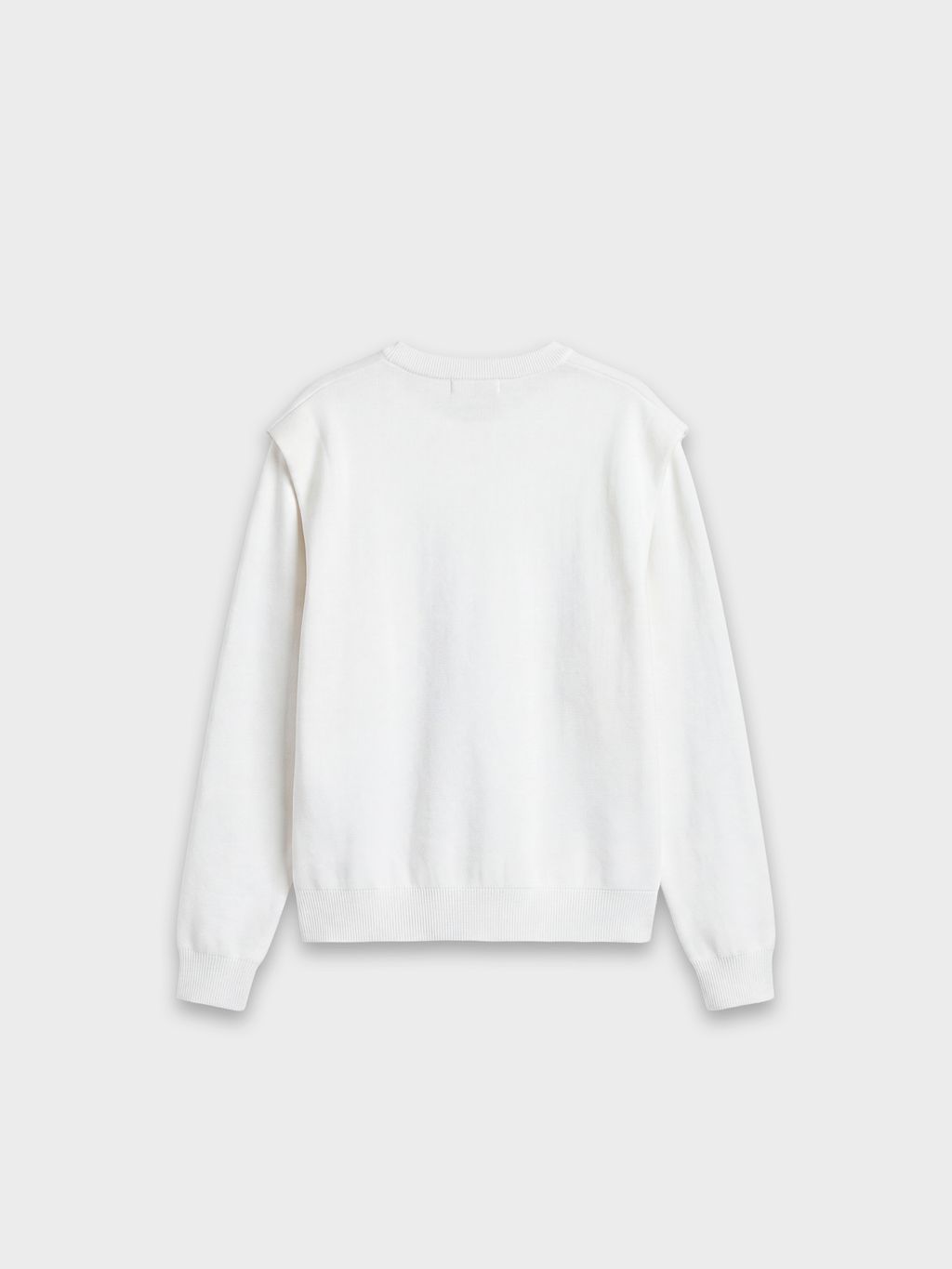 PADDED SHOULDER KNIT SWEATER