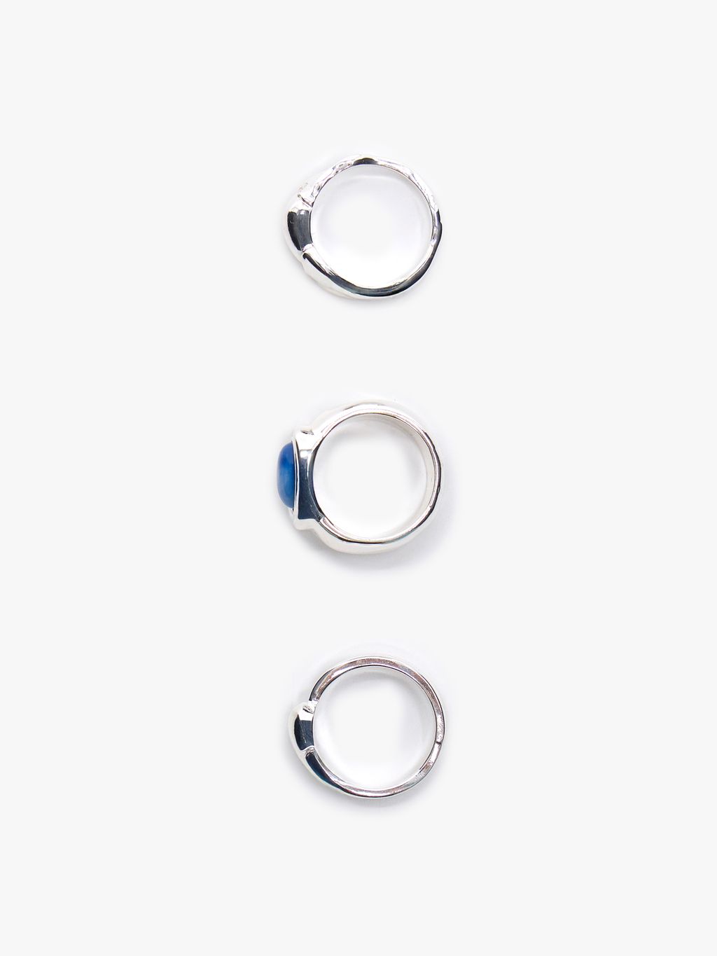 SET OF 3 SILVER-TONE RINGS