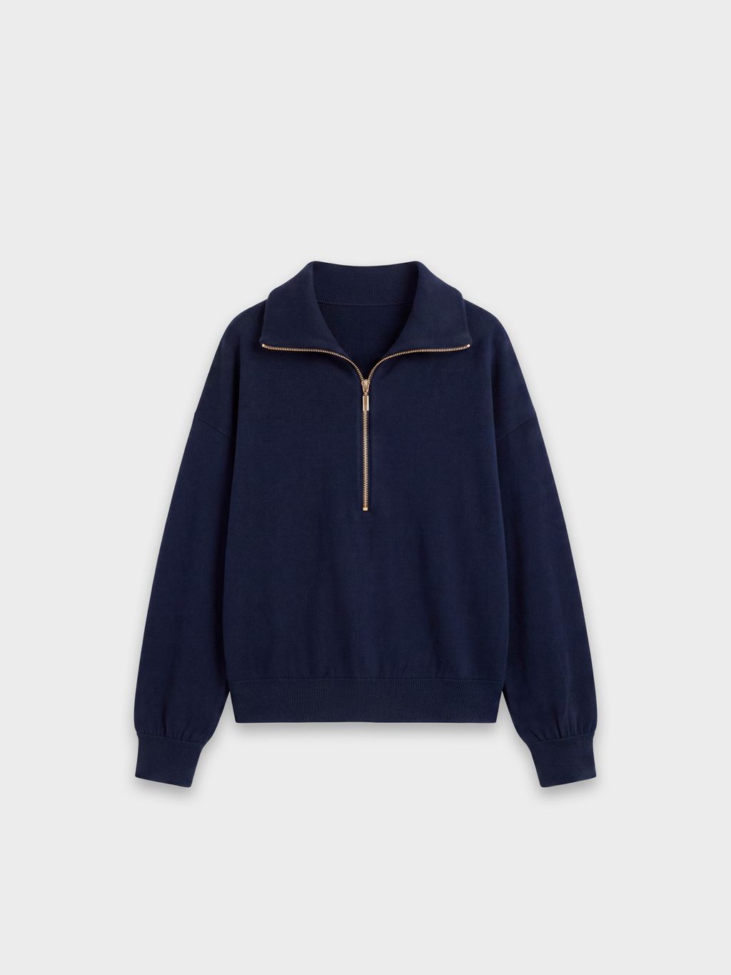 BASIC SOFT HALF-ZIP SWEATSHIRT