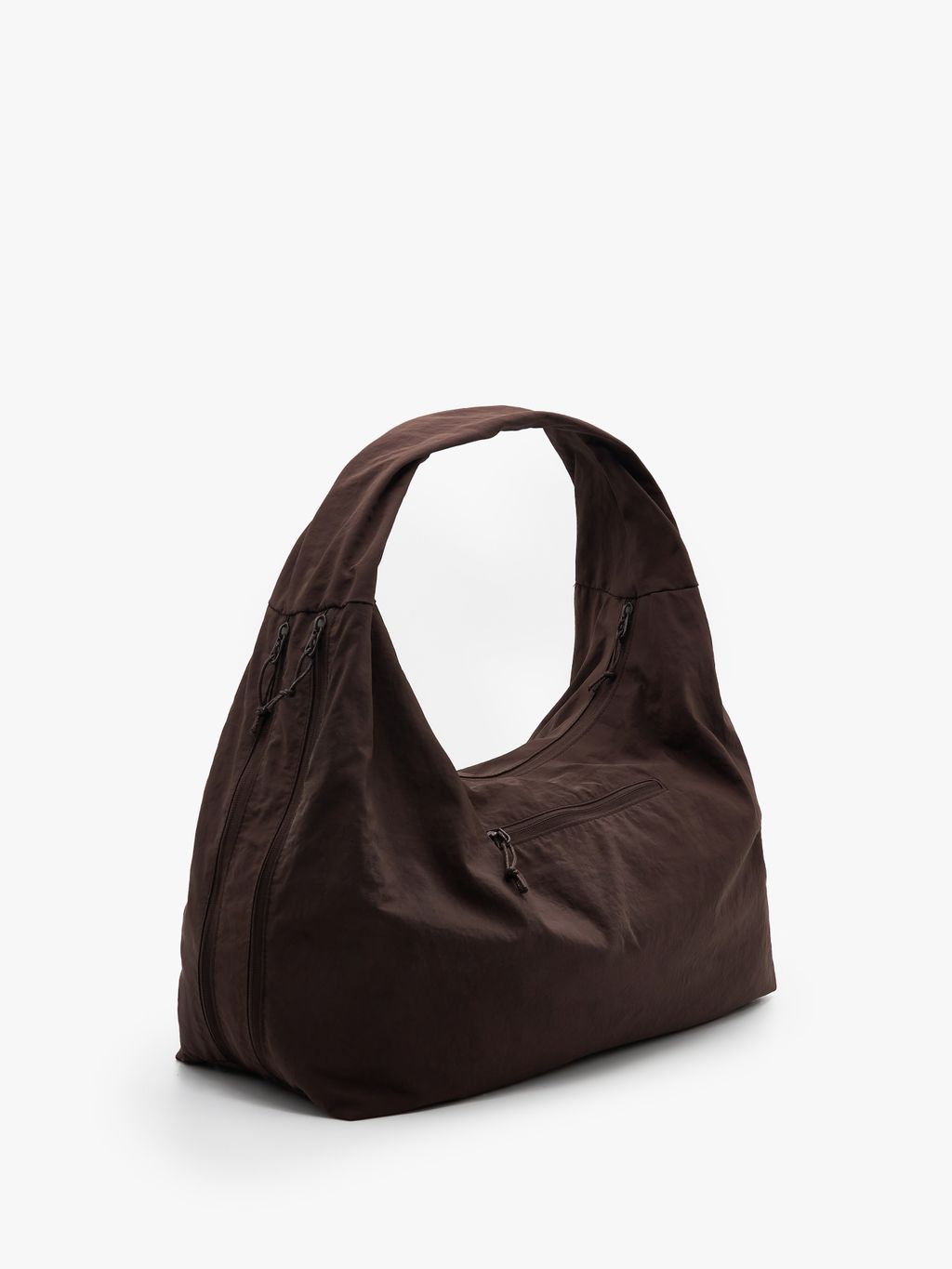 NYLON ZIP-POCKET HOBO BAG