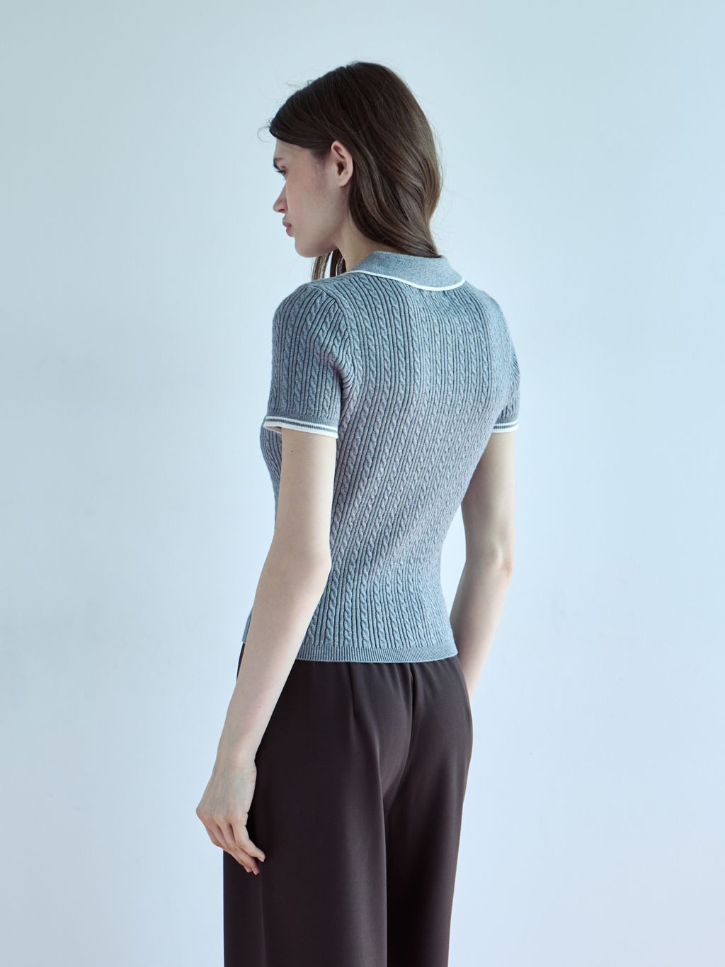 KNIT POLO WITH CONTRAST STITCHING
