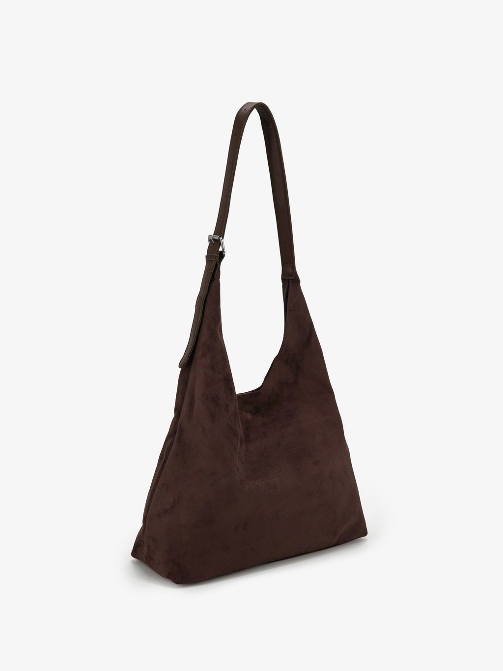 SLOUCHY SUEDE-EFFECT SHOULDER BAG