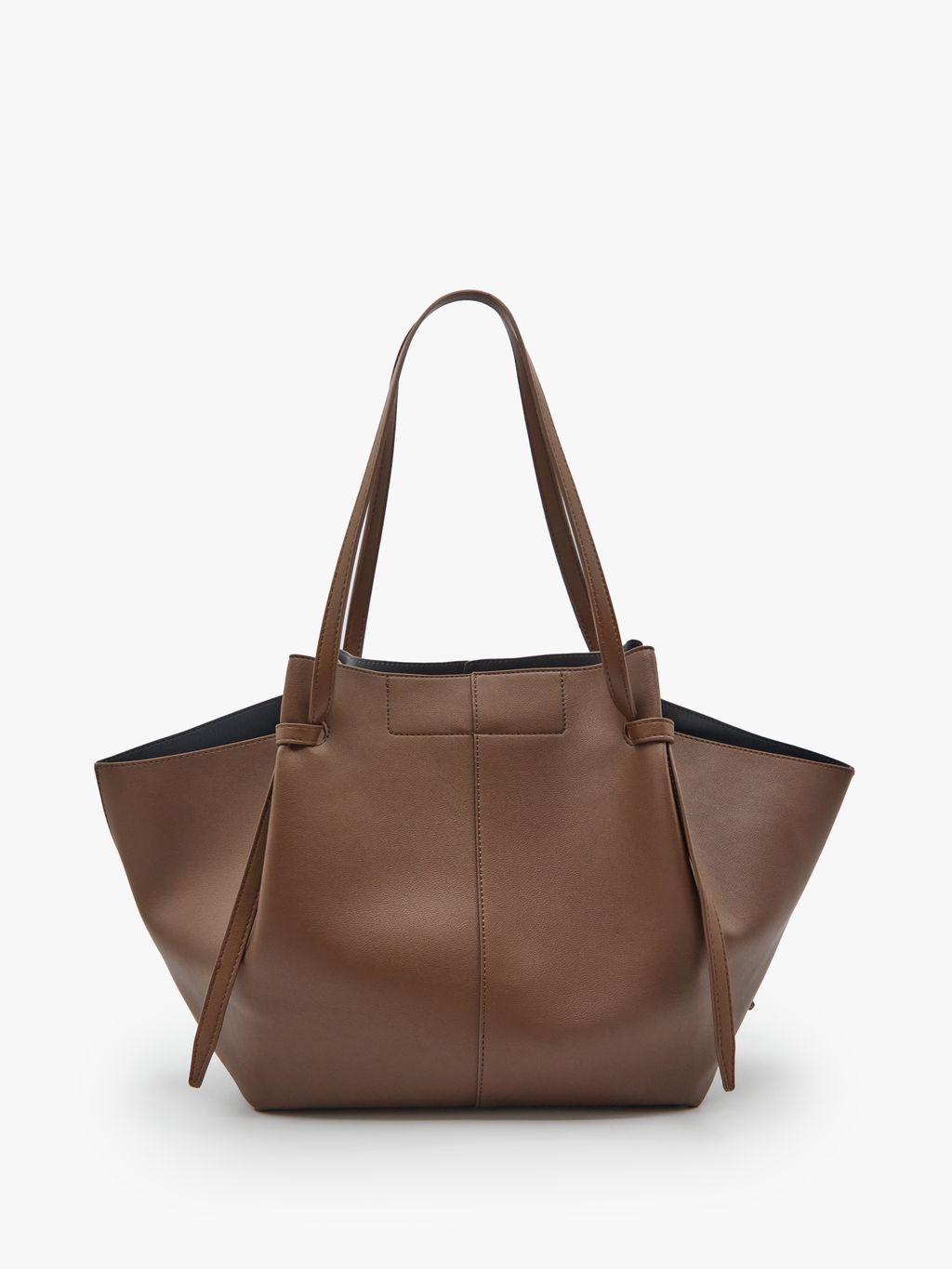 LEATHER-EFFECT VOLUMINOUS TOTE BAG