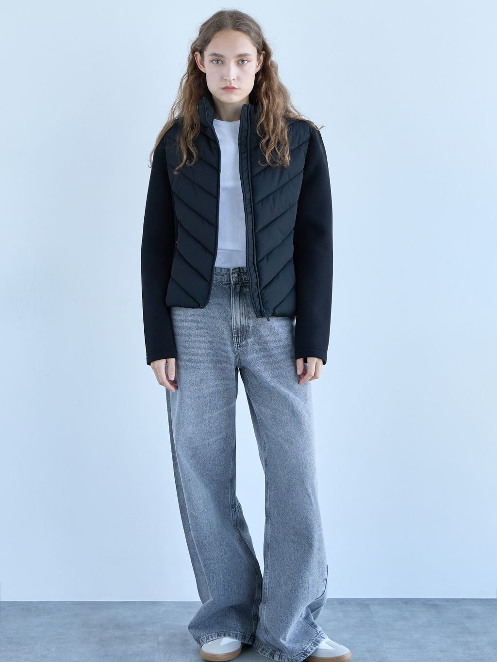 FITTED QUILTED JACKET WITH SCUBA SLEEVES