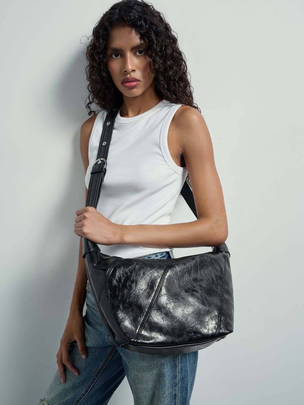 LEATHER-EFFECT CROSSBODY BAG