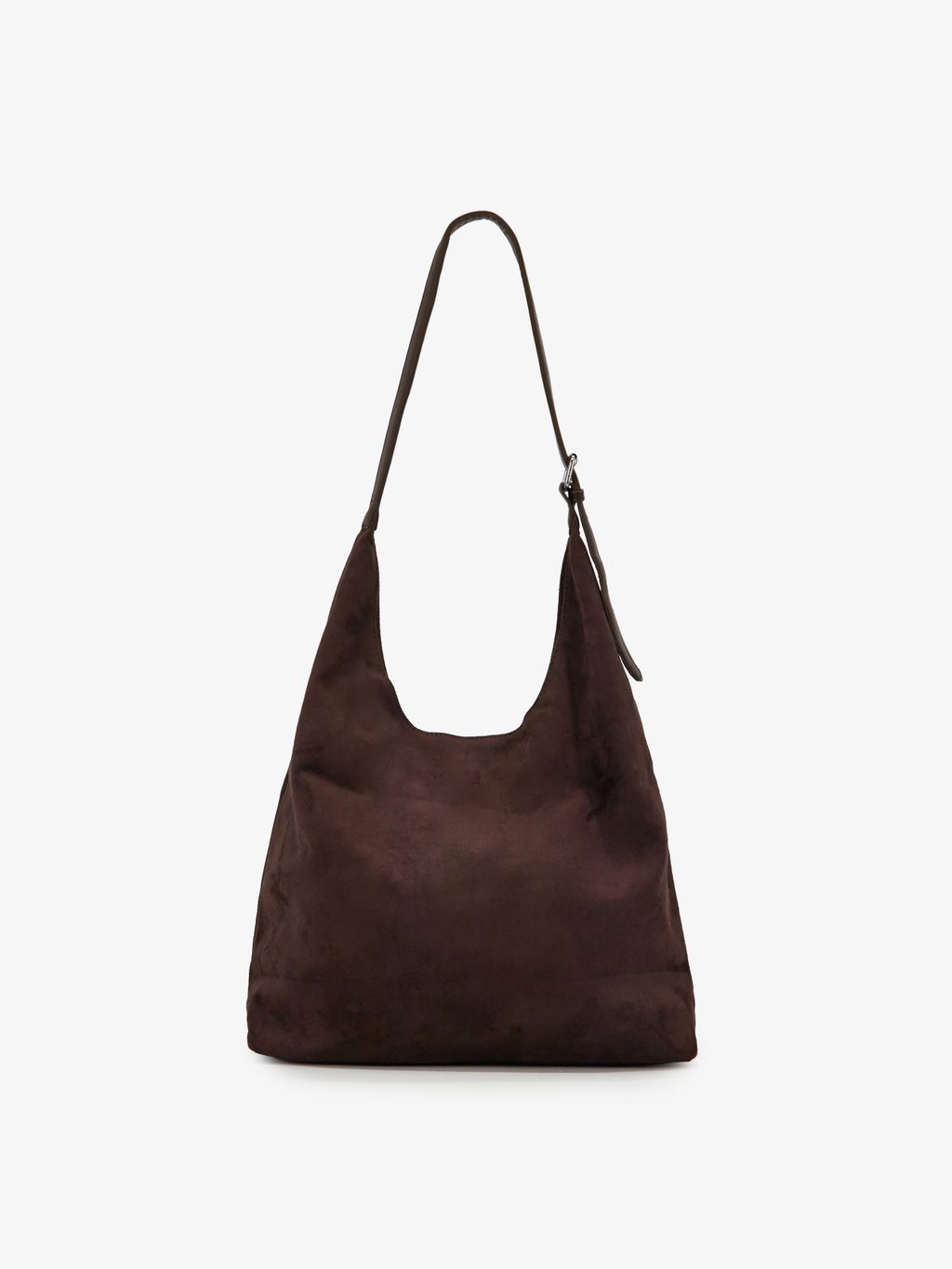SLOUCHY SUEDE-EFFECT SHOULDER BAG