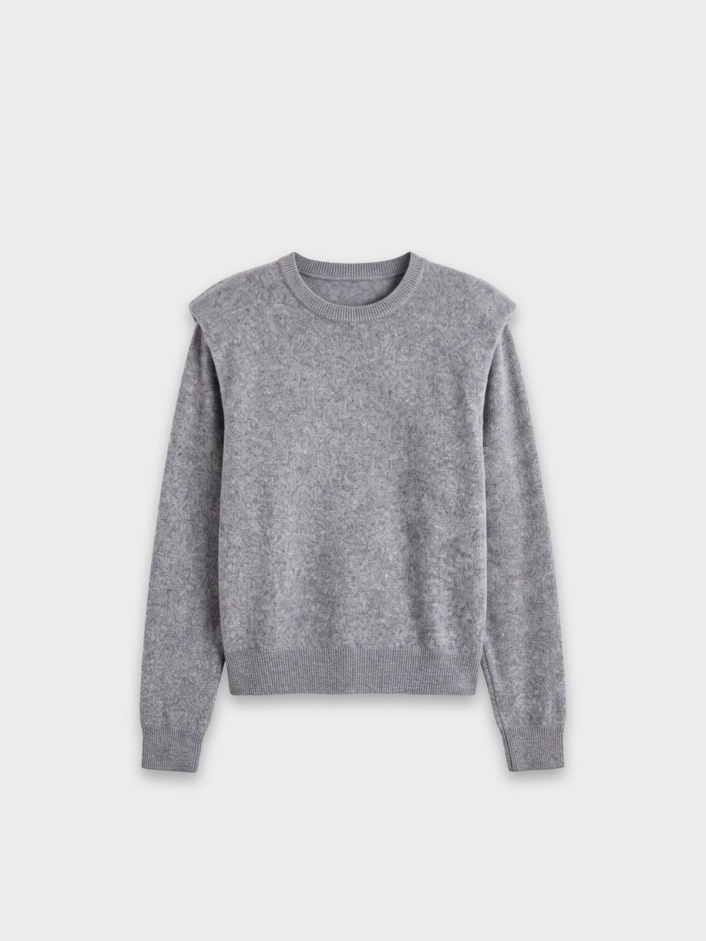 PADDED SHOULDER KNIT SWEATER