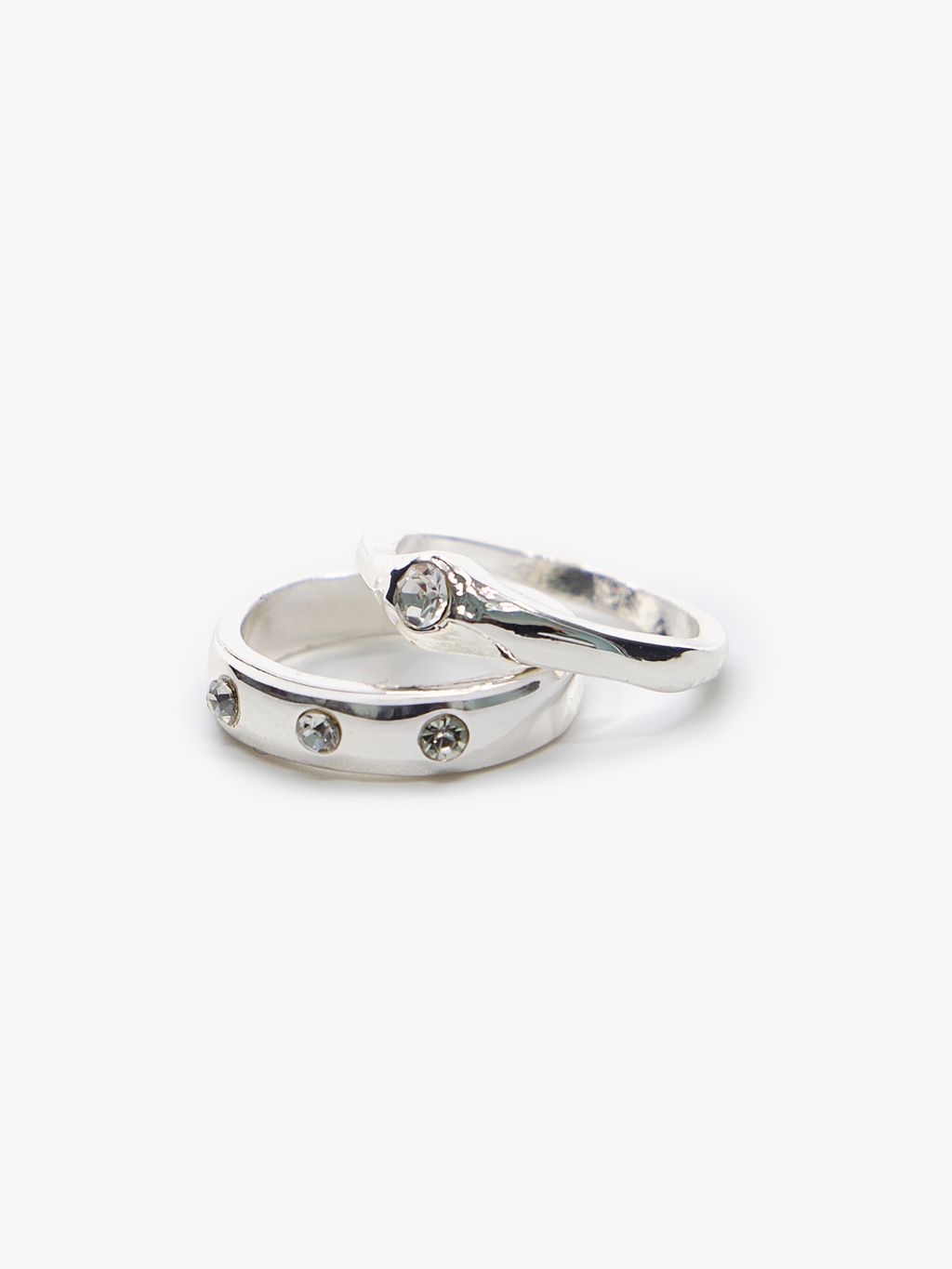 SET OF 2 SILVER-TONE RINGS
