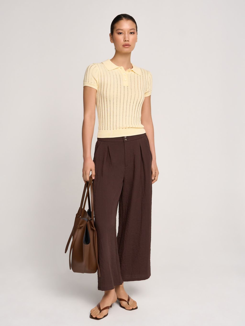 OPEN-KNIT SHORT-SLEEVE POLO
